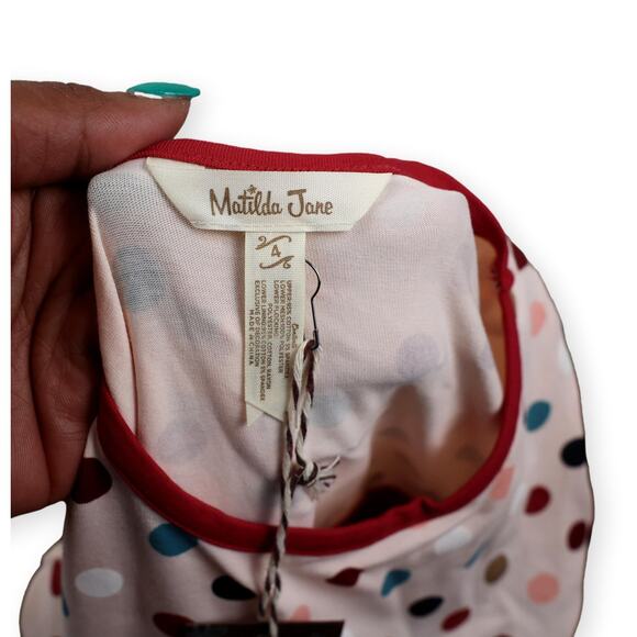 Matilda Jane Ronnie Girls Polka Dot Party Top Size 4 NWT - Picture 4 of 7